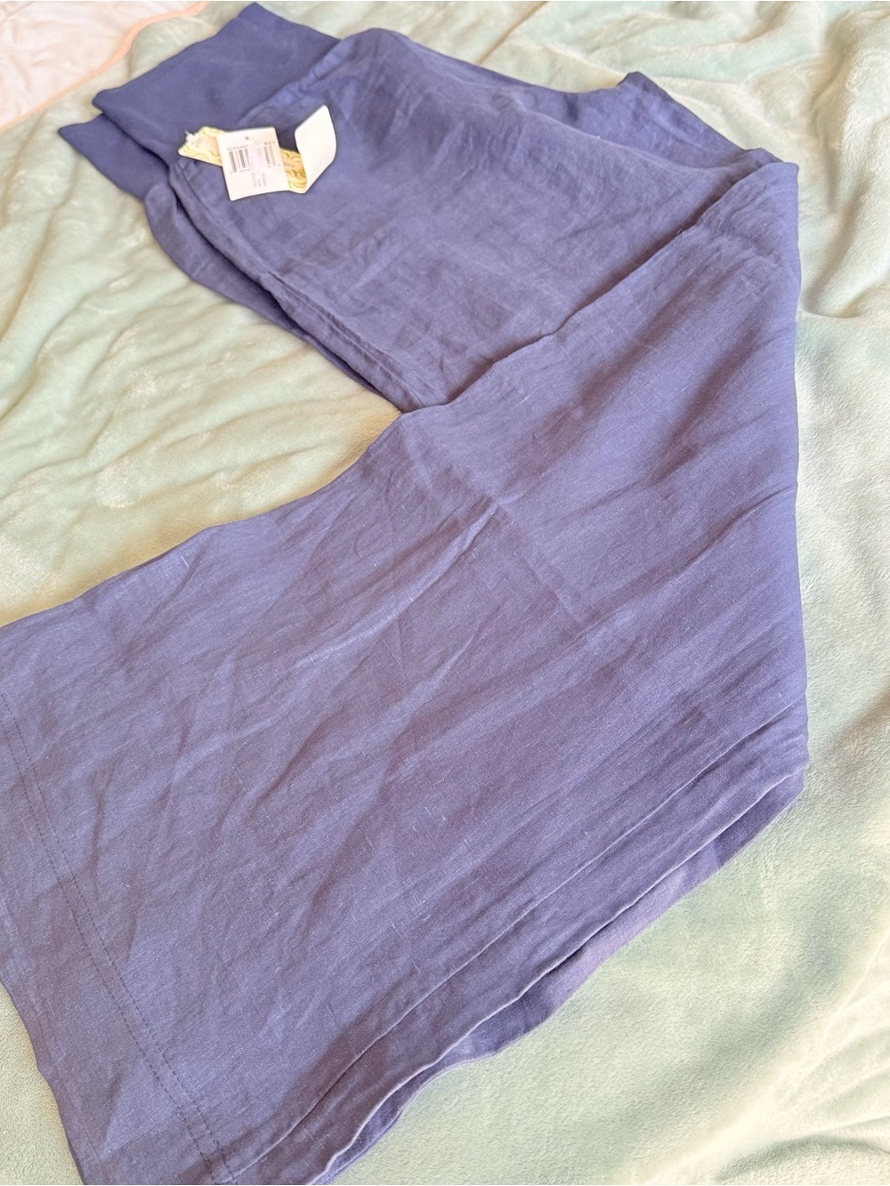 Navy Blue Linen Wide-Leg Pants Brand New💫